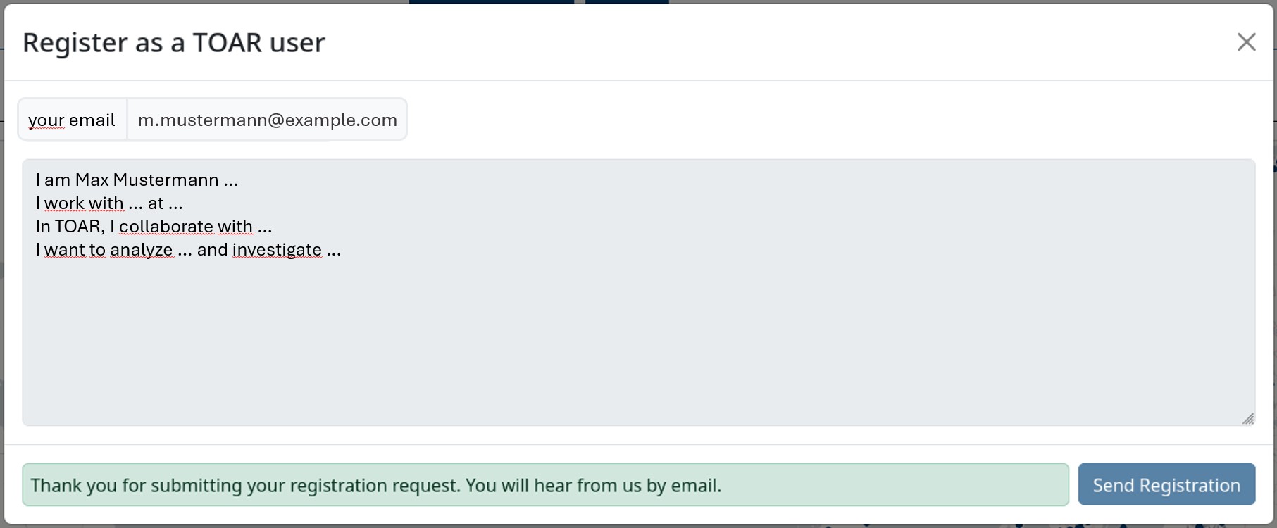 registering step 3